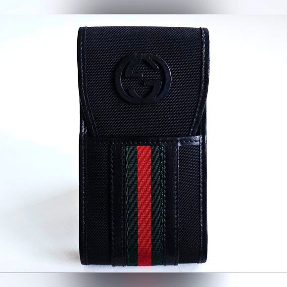 Gucci Black GG Interlocking Sherry Line Cigarette/Lipstick Case - Picture 1 of 11